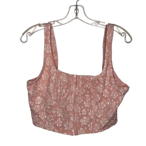 Top donna Wild Fable taglia M rosa floreale crop stile corsetto senza maniche casual - Foto 1 di 13