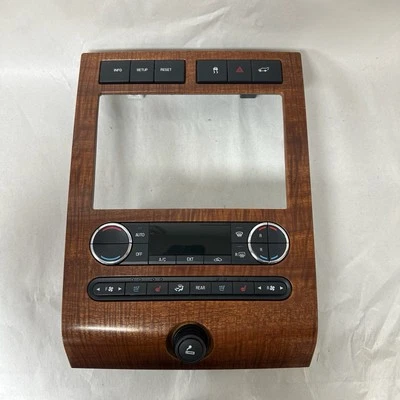 2010 Ford Expedition WOODGRAIN Radio Bezel w/ Climate Controls OEM#: 18C612ENMHA - Imagem 1 de 4