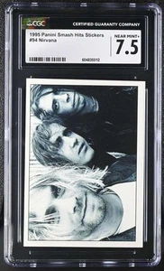 CGC NM+ 7.5 1995 Panini Smash Hits Stickers 94 Nirvana - Picture 1 of 2