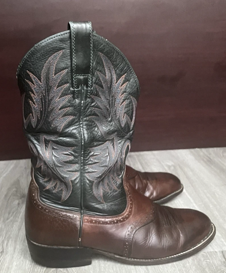 Botas caubói masculinas Ariat couro marrom grão integral tamanho 9,5 D - Imagem 1 de 4