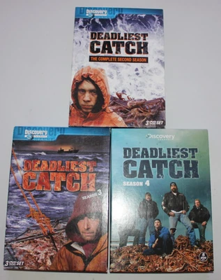 Discovery Channel Deadliest Catch (TV Show) DVD Set Lot Seasons 2-4 M. Rowe Crab - Image 1 of 4