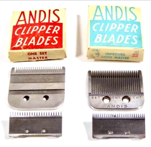 ANDIS Clipper Blades, Two Sets: 22 & 28 Tooth, Original Box, Former Barber Shop - Picture 1 of 8