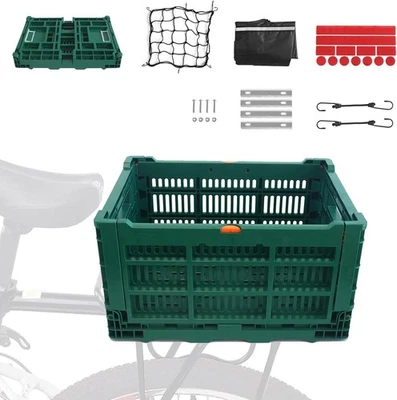 Cesta Bicicleta, Plegable 35L Gran Capacidad Cesta Trasera Bicicleta y Cesta Plegable Foto 1 de 4