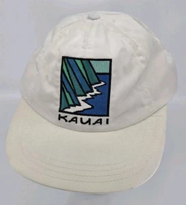Vintage Kauai White Hat Crazyshirt Hawaii Island Ocean Crashing Snapback - Picture 1 of 6