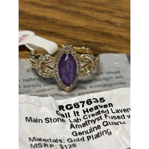 Bomb Party BP Call It Heaven Ring Size 11 Lavender Amethyst Gold Plating Rg67635 - Bild 1 von 5