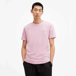NEU AllSaints Brace gebürstete Baumwolle Kurzarm Rundhalsausschnitt T-Shirt (XL) rosa - Bild 1 von 5