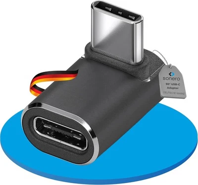 SONERO USB-C Stecker auf 90° Winkel links USB-C Buchse Adapter Handy 40Gbps 240W 8K60Hz