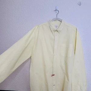 Gap Modern Oxford Mens Shirt XL Lightweight Long Sleeve Yellow Stripe Cotton - Picture 1 of 10
