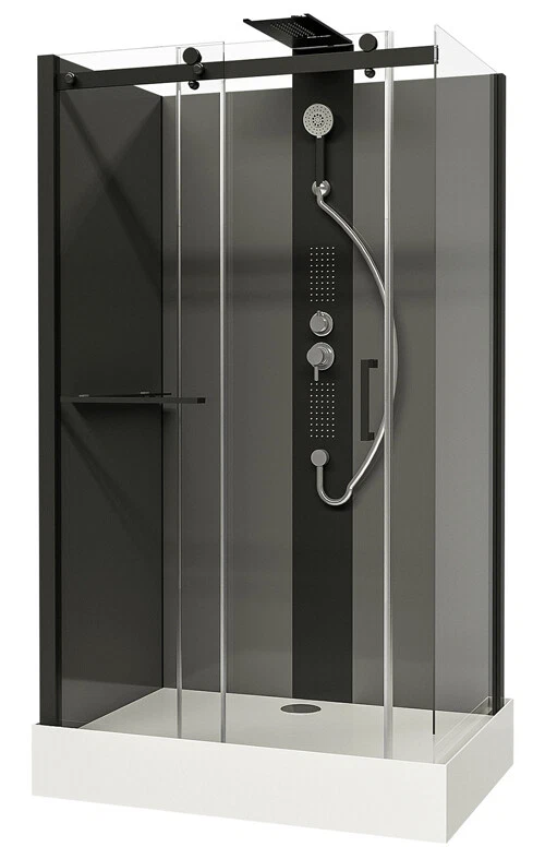 Schulte Korsika Wellnesskabine - Edel in Schwarz, 120 x 80 x 220 cm (EP581123)