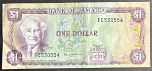 Jamaica 1985 AU Reduced Size Banknote 1$ Sir Alexander Bustamente & Harbor - Picture 1 of 2