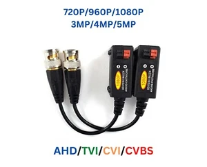 HD 1080p 5mp Video Balun Security Camera Video Connector via Cat5 Cat6 Cable - Picture 1 of 8
