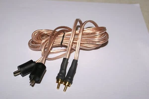 Bang Olufsen Tandberg Speaker Cables 2Pin DIN Male to Male RCAs 5ft Pair NEW - Picture 1 of 2