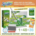 Swiffer Set Bodenwischer +48 Trockene Tücher +36 Feuchte Wischtücher + Testkit