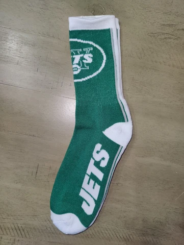 New York Jets Mens Back Lines NFL Team Crew Socks Medium Cover
