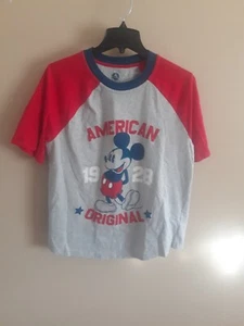 Disney Mickie Mouse "American Original 1928" grau und rot Baseball Style T Large - Bild 1 von 4