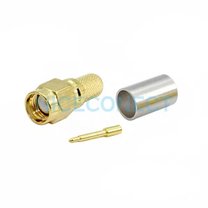20x Conector de conexión de engarce macho de enchufe SMA para cable coaxial de RF LMR240 RG59 RG8X - Imagen 1 de 3