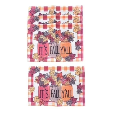 It's Fall Y'all Table Placemats Set Of 4 NEW FALL Cottage Farmhouse Floral CUTE - Image 1 of 4