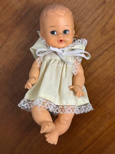 Vintage Rubber Vinyl Drink Wet Baby Doll Molded Hair Hong Kong 10" 8126 - Picture 1 of 3