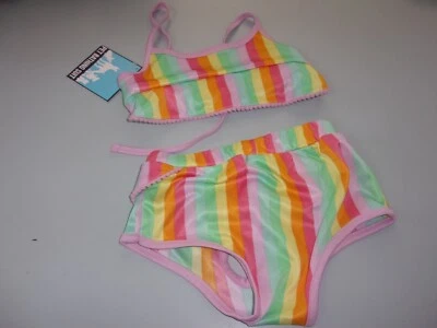RAINBOW Striped Dog Swim Suit  Bikini S  Small new - Image 1 of 2