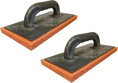 2 x Orange Rubber Coarse Sponge Float 280 x 140 x 18 mm Plastering Rendering - Image 1 of 4