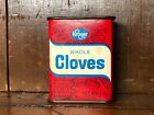 Kroger Whole Cloves Vintage Tin Metal Spice Container Removable Top Refill Cap