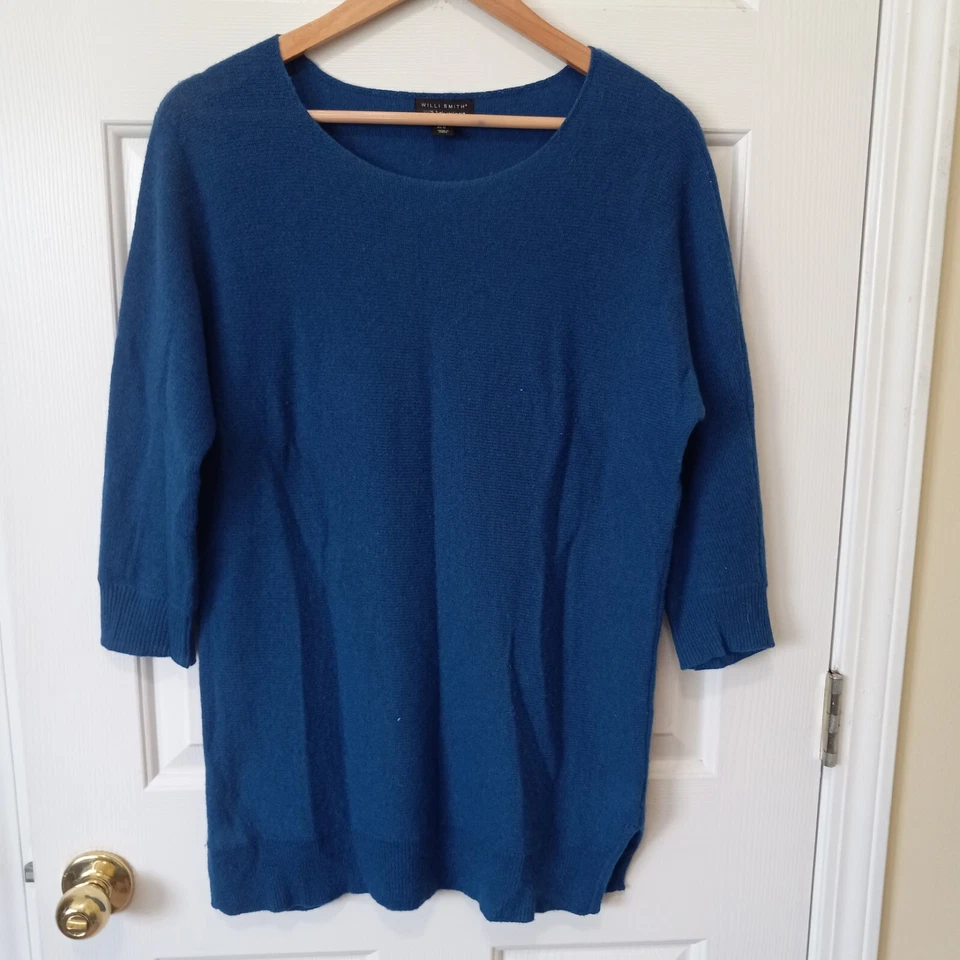 WILLI SMITH Women's Blue 2Ply Cashmere Sweater Casual Everyday Size M - Image 1 of 4