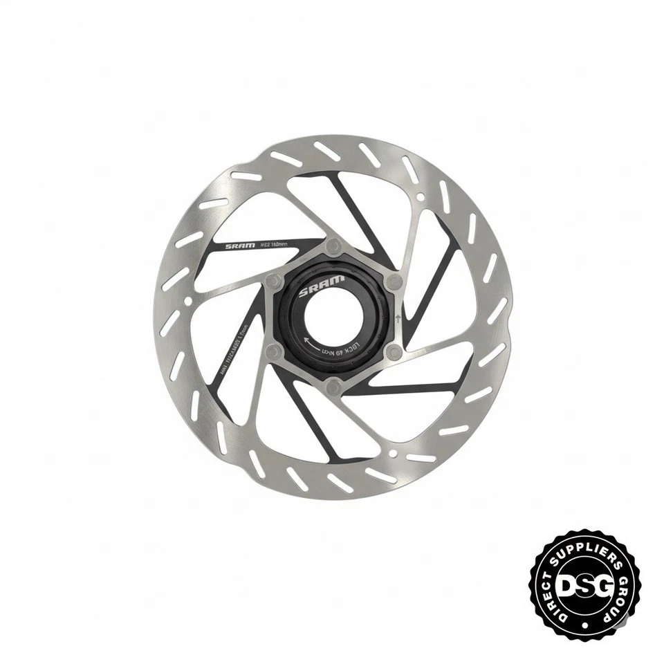 Rotor de freno de disco SRAM HS2 - 160 mm, bloqueo central, redondeado, plateado/negro Foto 1 de 1