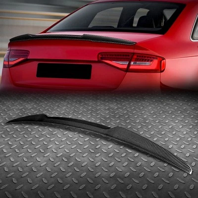 FOR 09-12 AUDI A4/QUATTRO SEDAN CARBON FIBER V-STYLE REAR TRUNK LID SPOILER WING - Image 1 of 4
