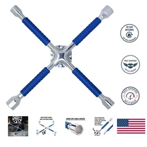 Universal 16-Inch 4-Way Tire Iron Wrench – Safe & Durable for All Vehicles - Bild 1 von 9