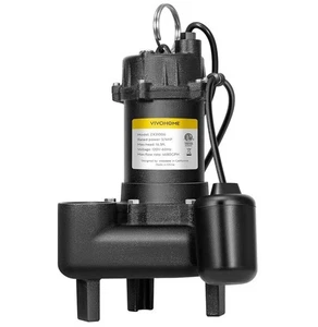 Submersible Sewage Pump Water Pump 3/4 HP 4680GPH Cast Iron w/ Float Switch - Picture 1 of 7