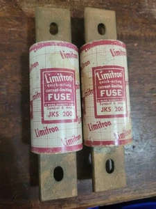 2 BUSSMANN JKS 200 LIMITRON FAST ACTING FUSE. Some Staining On Label - Picture 1 of 4