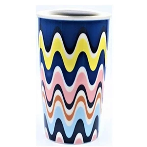 Vaso de cerámica Starbucks doble pared ondas de color para café o té - Imagen 1 de 7