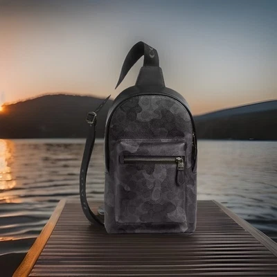 Paquete COACH West para hombre con estampado de camuflaje exclusivo Gunmetal/Gris Multi CW312 NUEVO CON ETIQUETAS Foto 1 de 4