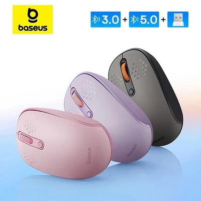 Wireless Mouse Bluetooth 5.0 3.0 2.4G Mode Silent Click Button 1600 DPI Mice - Image 1 of 4