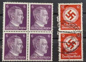 Germany's Third Reich Hitler Block of 4  MNH und swastika used - Picture 1 of 3