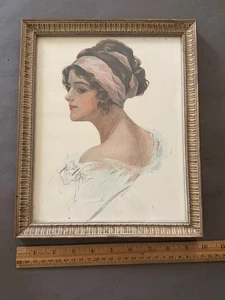 FRAMED HARRISON FISHER GIRL AMERICAN BEAUTIES 1910 DECO WOMAN PRINT ANTIQUE - Picture 1 of 8