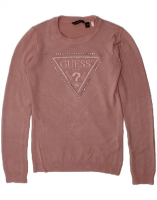 Suéter Jersey GUESS Niñas Gráfico Cuello Redondo 7-8 Años Rosa Viscosa CC06 Foto 1 de 3