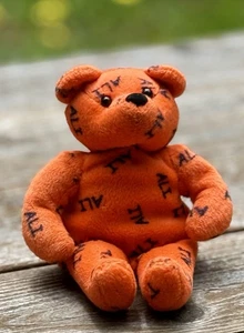 Vintage 1999 Orange Muhammad Ali Salvinos Bammers Stuffed Bear Beanie Babies - Picture 1 of 6