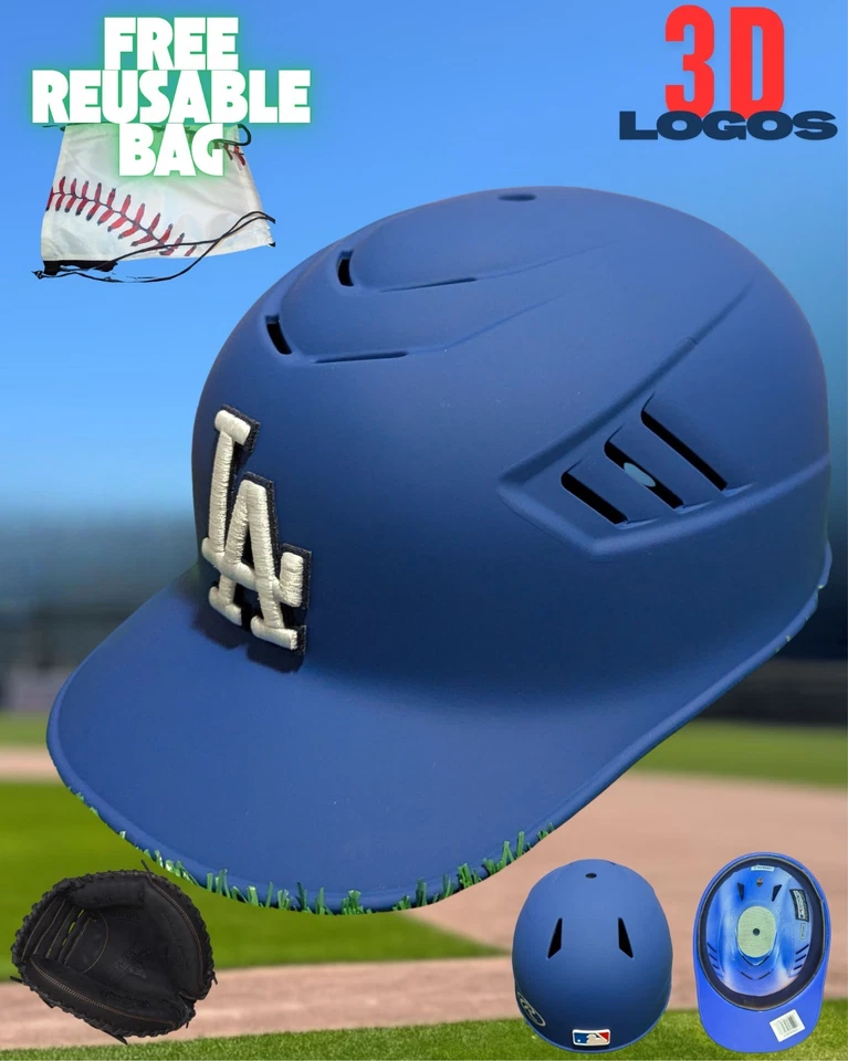 ⚾ Med LA Dodgers Bateo Entrenadores Calavera Casco MLB Oficial JUEGO L@@K⚾ Foto 1 de 4