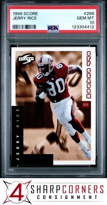 1998 SCORE #266 JERRY RICE 49ERS HOF POP 1 PSA 10 - Image 1 of 2