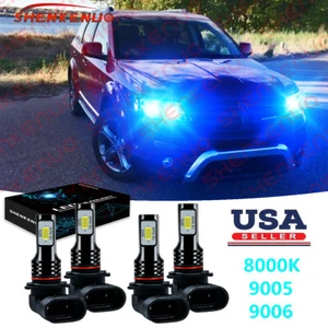 For Dodge Journey 2010-2018 - 4PC 8000K LED Headlight Bulbs Hi/Lo Beam Combo Kit - Picture 1 of 11