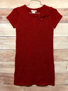 Pink Angel Girls Dress Size Large 14 Red Short Sleeves W/Bow NWT LBB76 - Picture 1 of 5