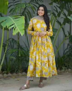 Mujeres Paquistaní Kurta Pantalón Dupatta Conjunto Diseñador Indio Étnico Kurti Conjunto Vestido - Imagen 1 de 8