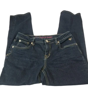 Justice Jeans Simply Low, Girls 10 1/2, Dark Wash Denim Blue, Low Rise, EUC - Picture 1 of 13