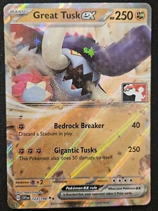 Great Tusk ex 123/198 Play! Prize Pack Series 3 Stamped Promo Holo Pokémon NM - Picture 1 of 2