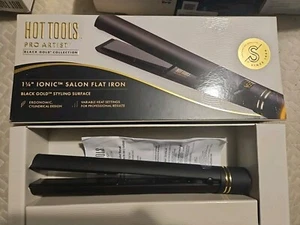 Hot Tools Revolutionary Flat Iron Straightener Black/Gold- 1 1/4” - Picture 1 of 3