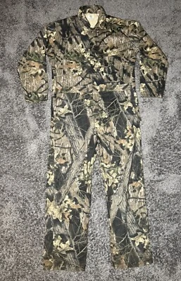 Vintage 80s 90s Mossy Oak USA Made Tree Stand Camo Hunting Coveralls Men’s 2XL - Image 1 of 4