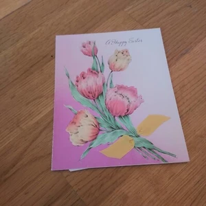 Vintage 1940s Happy Easter Greeting Card Good Wishes - Picture 1 of 3