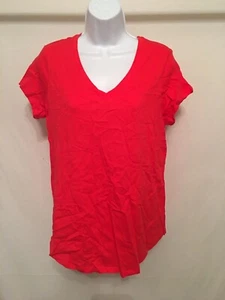 Faded Glory Damen V-Ausschnitt Kurzarm T-Shirts Rosa Größe Small - Bild 1 von 2