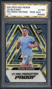 2024 PRESSEAUSWEIS PREMIUM JULIÁN ÁLVAREZ PRE-PRODUCTION PROOF SOC POP1 1/1 AUTHENT - Bild 1 von 2
